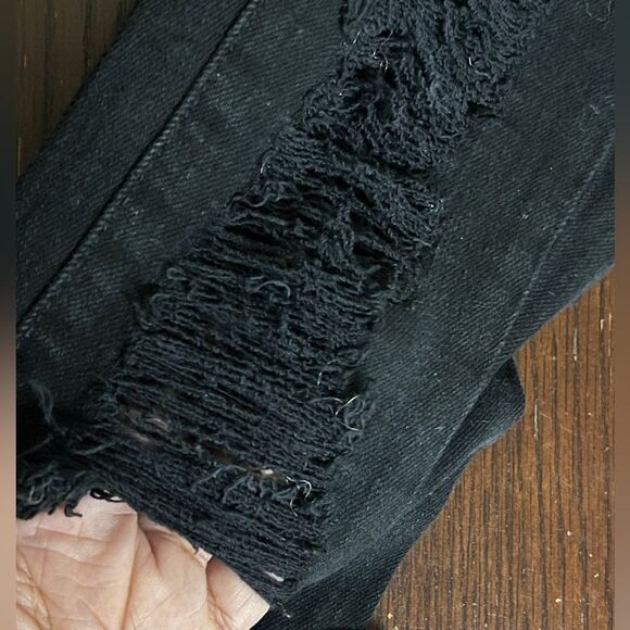 Rachel Roy Black Distressed Skinny Denim Jeans Stretch Ripped Pants Sz 0/25 - Picture 10 of 10